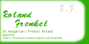 roland frenkel business card